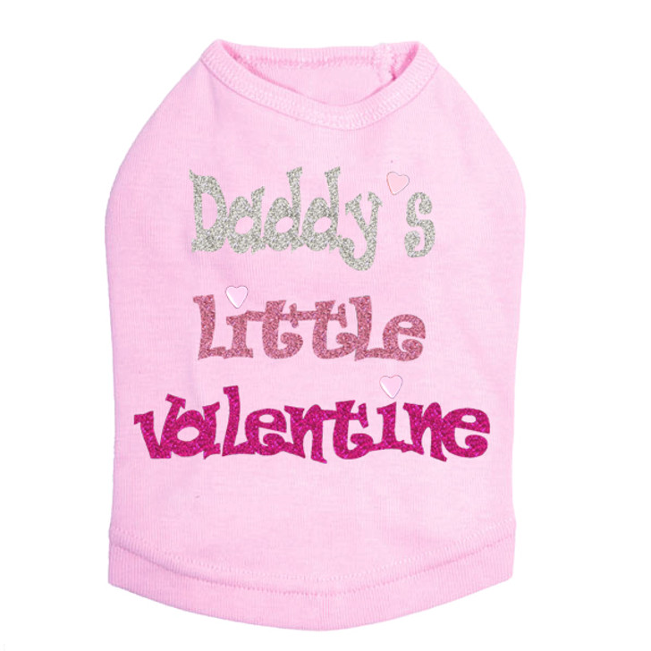 Daddy's Little Valentine Rhinestone dog tank for large and small dogs.