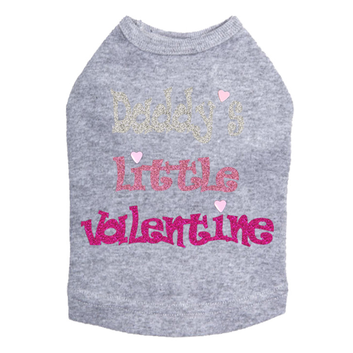 Daddy's Little Valentine Rhinestone dog tank for large and small dogs.