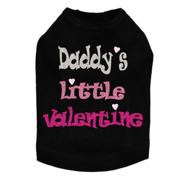 Daddy's Little Valentine Rhinestone dog tank for large and small dogs.