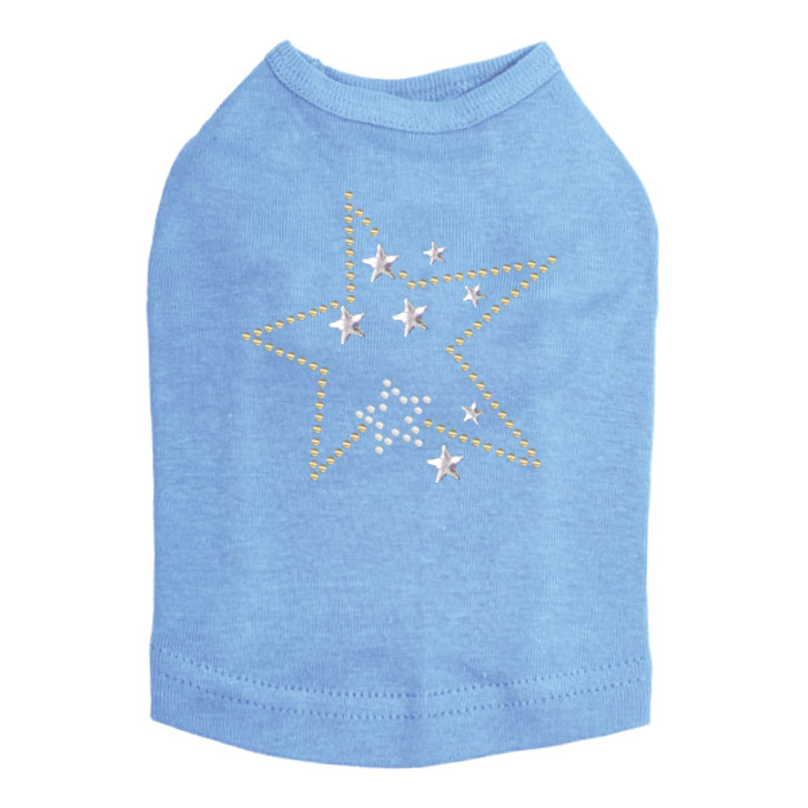 Gold & Silver Stars dog tank for large and small dogs.