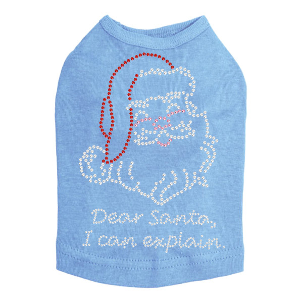 Santa Face - "I Can Explain" Rhinestone Dog Tank