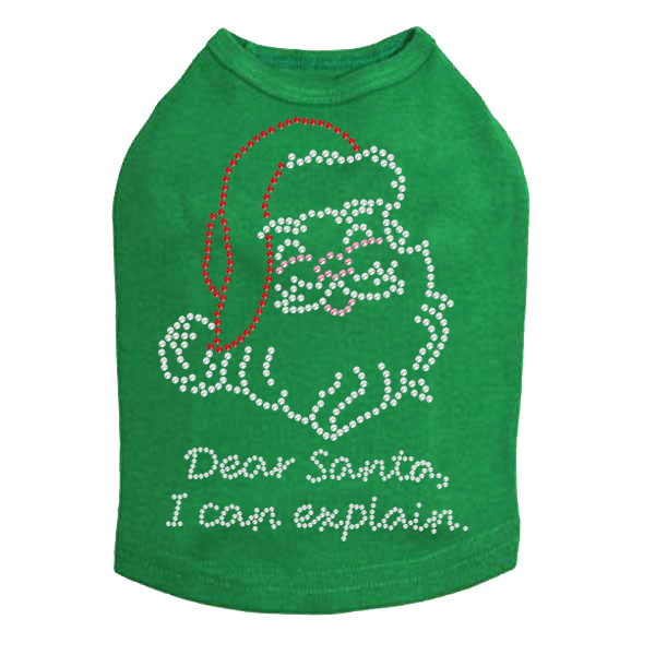 Santa Face - "I Can Explain" - Kelly Green Dog Tank