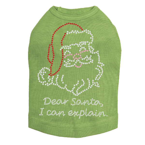 Santa Face - "I Can Explain" - Lime Dog Tank