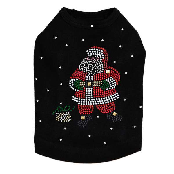 Santa with Snowflakes Rhinestone Dog Tank