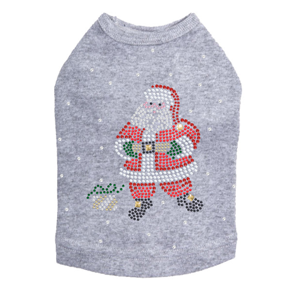 Santa with Snowflakes - Gray Dog Tank