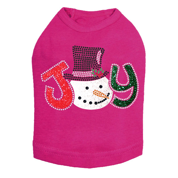 Joy Snowman - Fuchsia Dog Tank