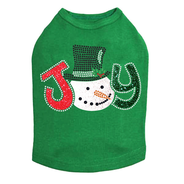 Joy Snowman - Kelly Gree Dog Tank