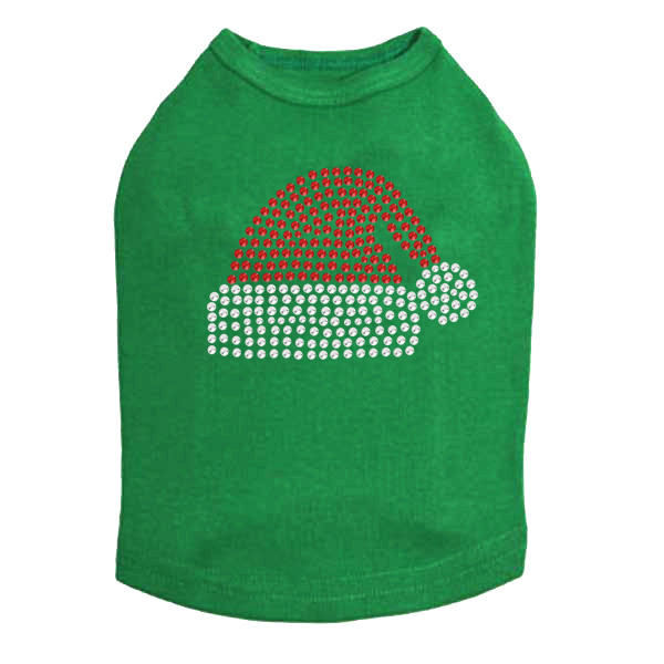 Santa Hat - Kelly Green Dog Tank