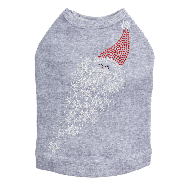 Santa Face with Snowflake Beard Rhinestone Dog Tank