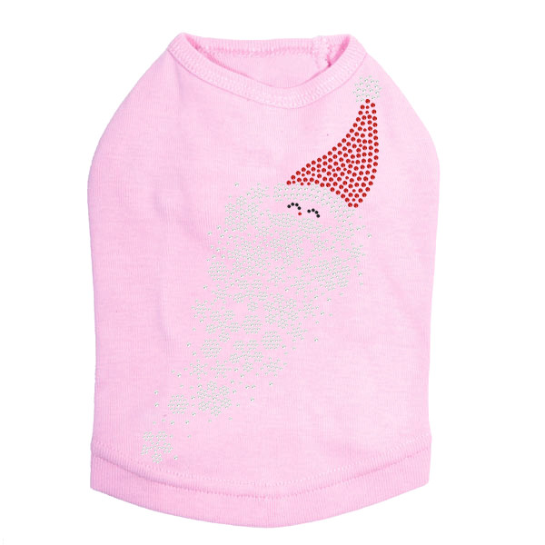 Santa Face with Snowflake Beard - Pink Dog Tank