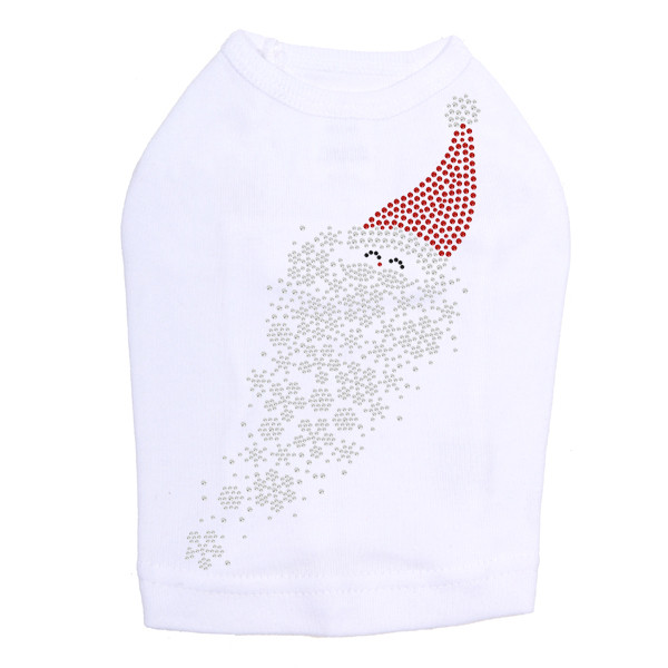 Santa Face with Snowflake Beard - White Dog Tank