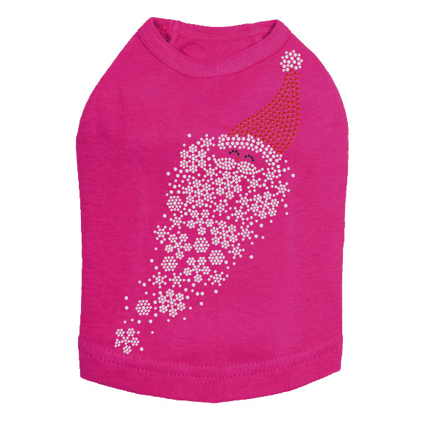 Santa Face with Snowflake Beard - Fuchsia Dog Tank