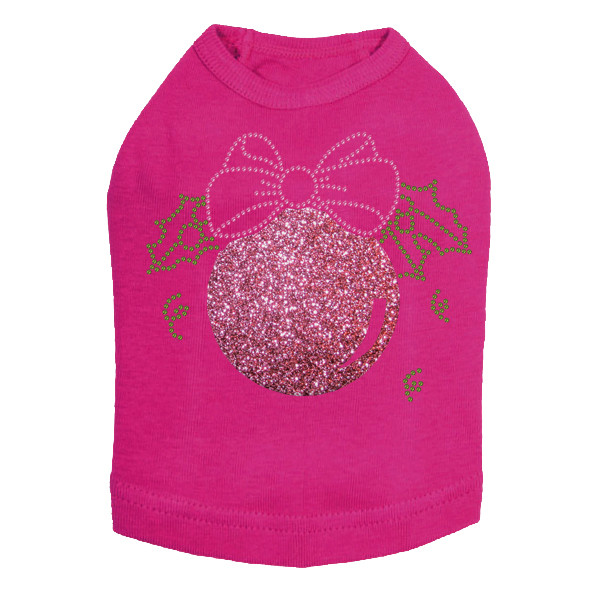Pink Glitter Ornament - Fuchsia Dog Tank