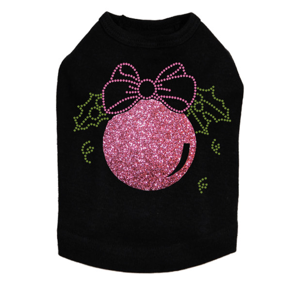 Pink Glitter Ornament - Black Dog Tank