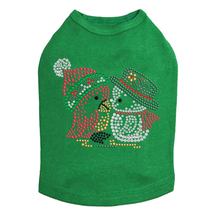 Christmas Birds - Kelly Green Dog Tank