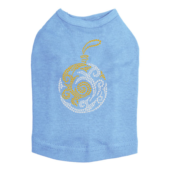 Gold & Silver Christmas Ornament Rhinestone Dog Tank