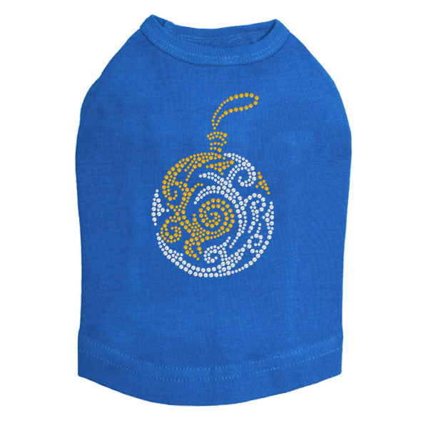 Gold & Silver Christmas Ornament - Royal Blue Dog Tank