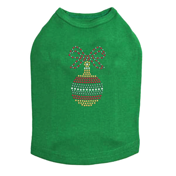 Red, Green, & Gold Christmas Kelly Green Ornament - Dog Tank
