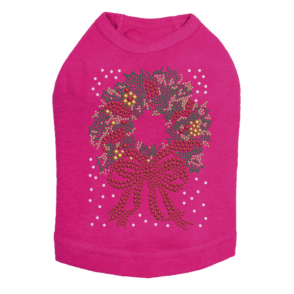 Christmas Wreath - Fuchsia Dog Tank