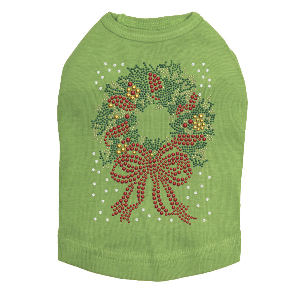 Christmas Wreath - Lime Dog Tank