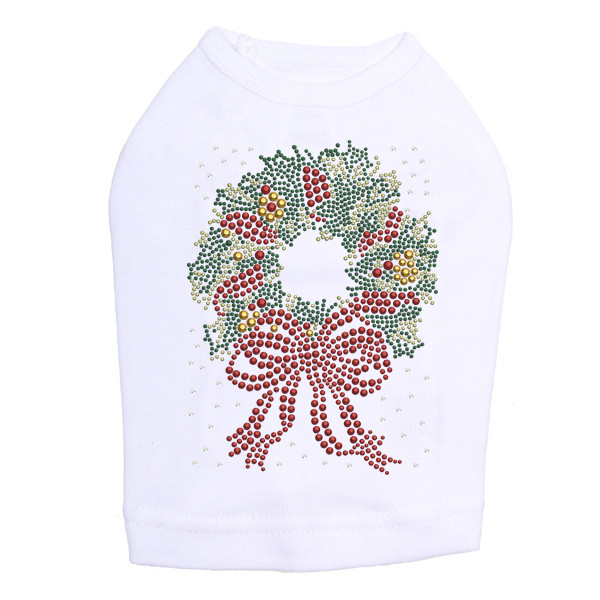 Christmas Wreath - White Dog Tank