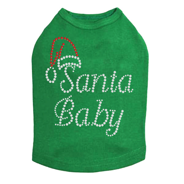 Santa Baby - Kelly Green Dog Tank