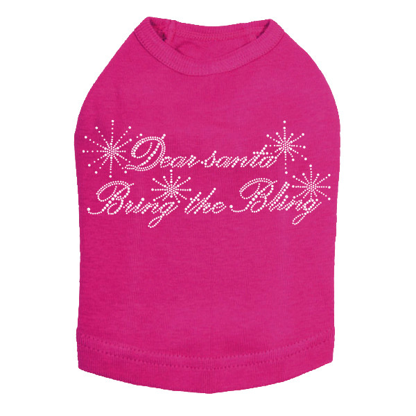 Dear Santa Bring the Bling Rhinestone Dog Tank