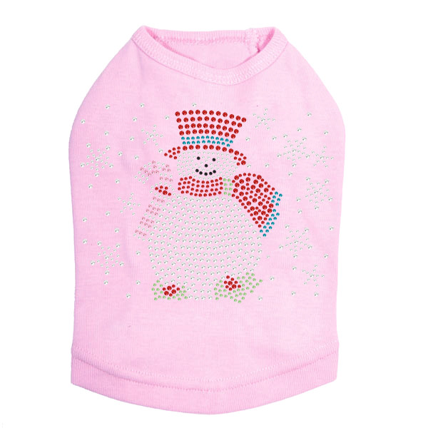 Snowman with Snowflakes & Candy Canes Rhinestone Dog Tank