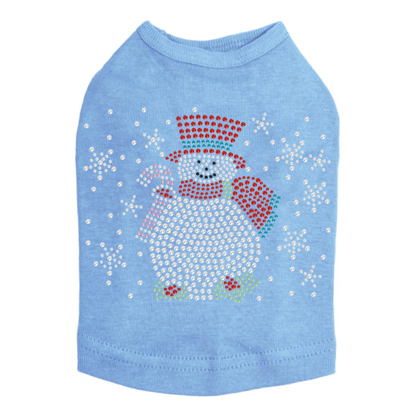 Snowman with Snowflakes & Candy Canes - Blue Dog Tank