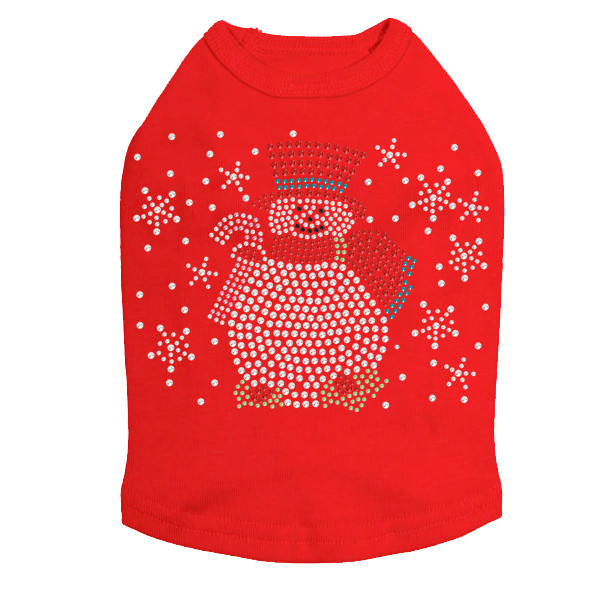 Snowman with Snowflakes & Candy Canes - Red Dog Tank