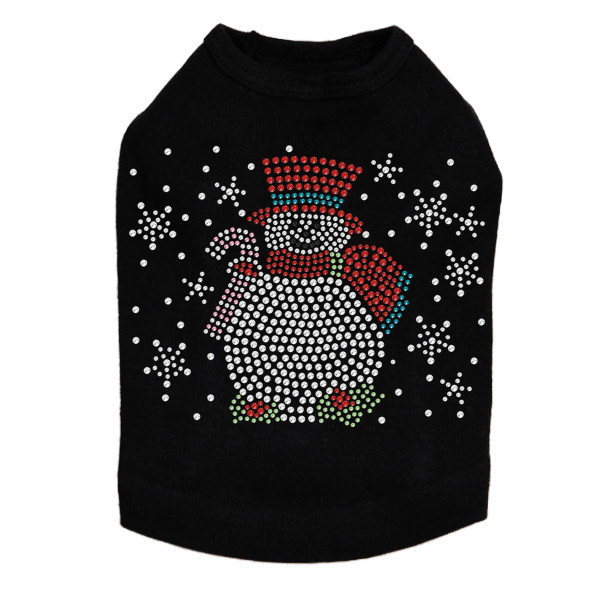 Snowman with Snowflakes & Candy Canes - Black Dog Tank
