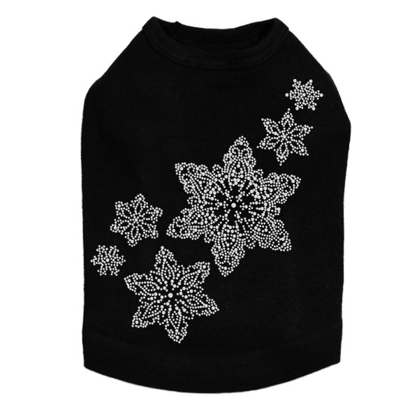 Rhinestone Snowflakes - Black Dog Tank