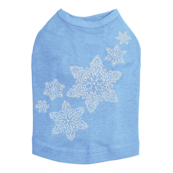 Rhinestone Snowflakes - Blue Dog Tank