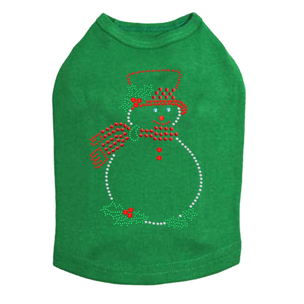 Snowman Outline Rhinestone Dog Tank