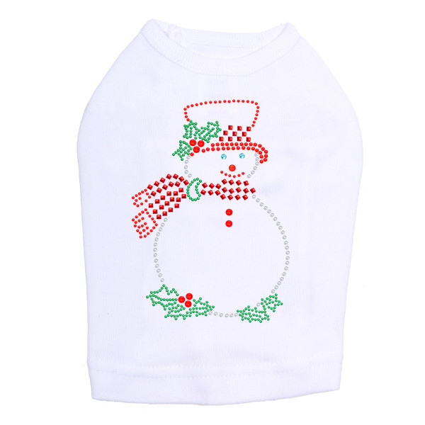 Snowman Outline - White Dog Tank