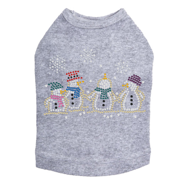 Snowman Family - Gray Dog Tank