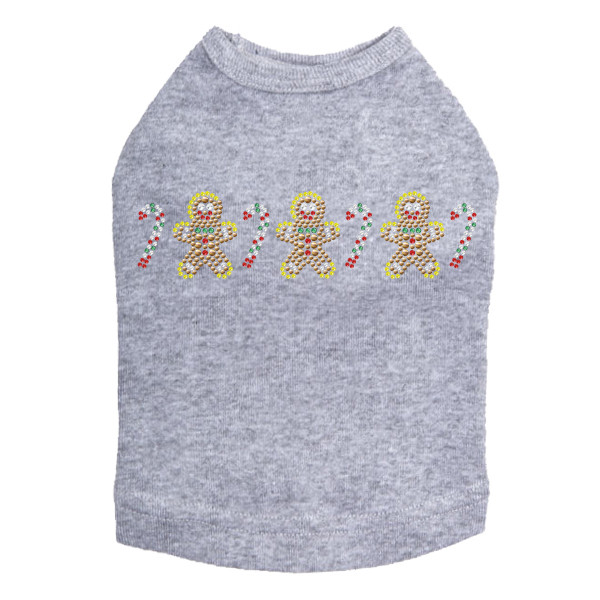 Gingerbread Men & Candy Canes - Gray Dog Tank