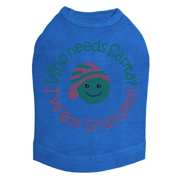 "Who Needs Santa - I've Got Grandma" - Royal Blue Dog Tank