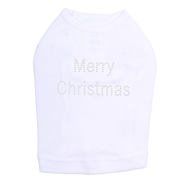 Merry Christmas - White Dog Tank