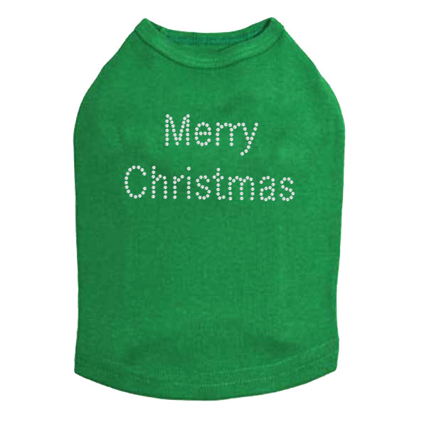Merry Christmas - Kelly Green Dog Tank