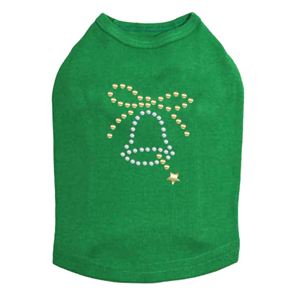Nailhead Christmas Bell - Kelly Green Dog Tank