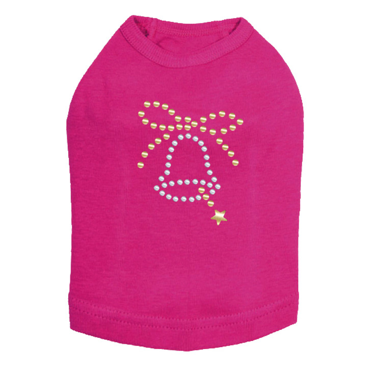 Nailhead Christmas Bell - Fuchsia Dog Tank