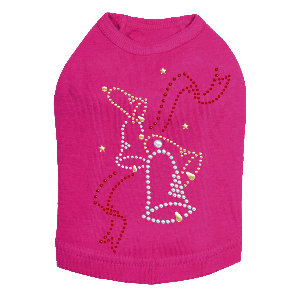 Nailhead Christmas Bells - Fuchsia Dog Tank