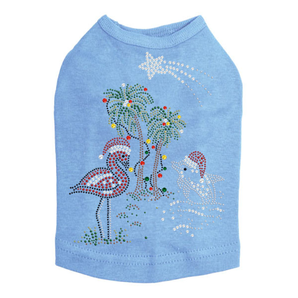 Tropical Christmas - Blue Dog Tank