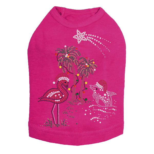 Tropical Christmas - Fuchsia Dog Tank