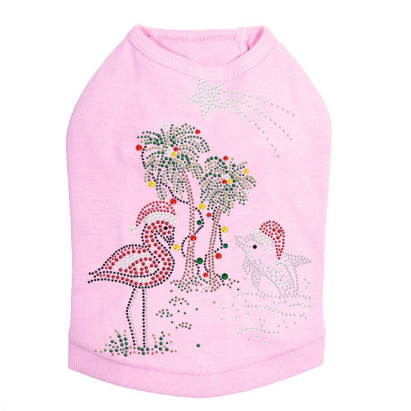 Tropical Christmas - Pink Dog Tank