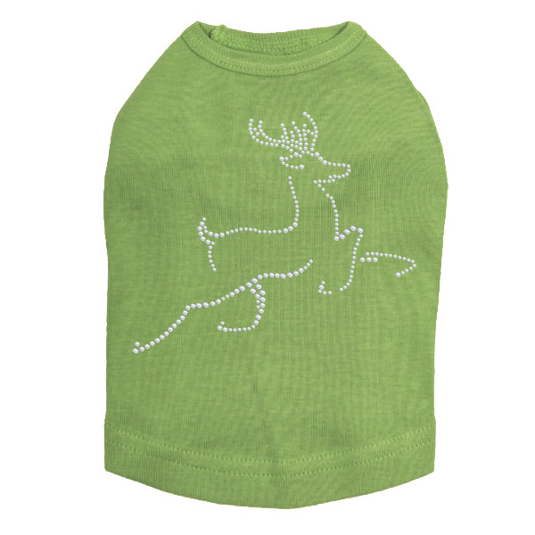 Nailhead Reindeer - Lime Dog Tank