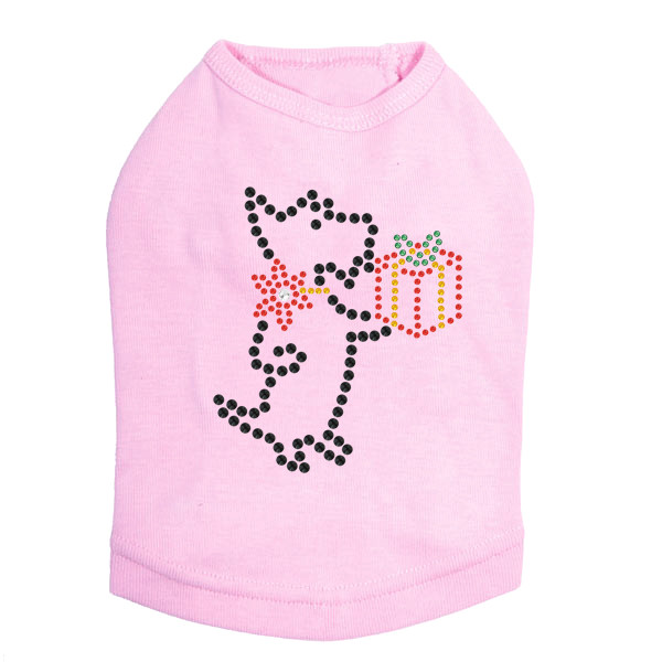 Scotty with Gift - Pink Dog Tank