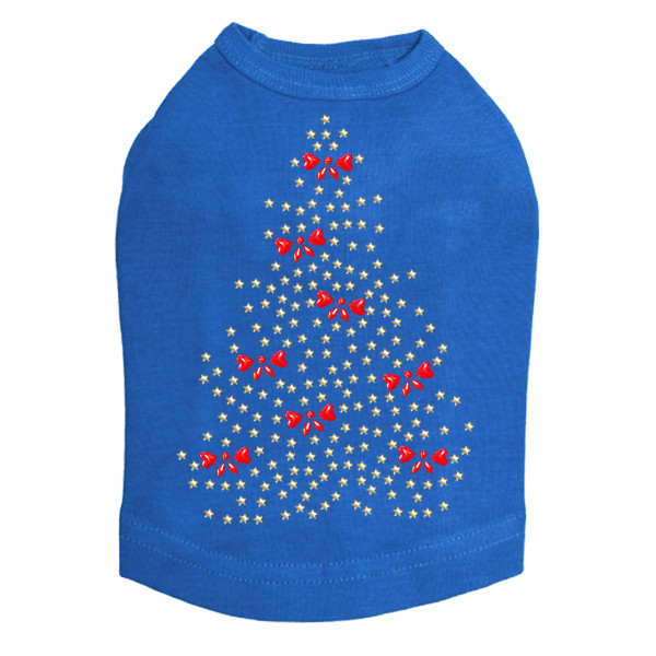 Gold Christmas Tree with Red Bows - Royal Dog Tank