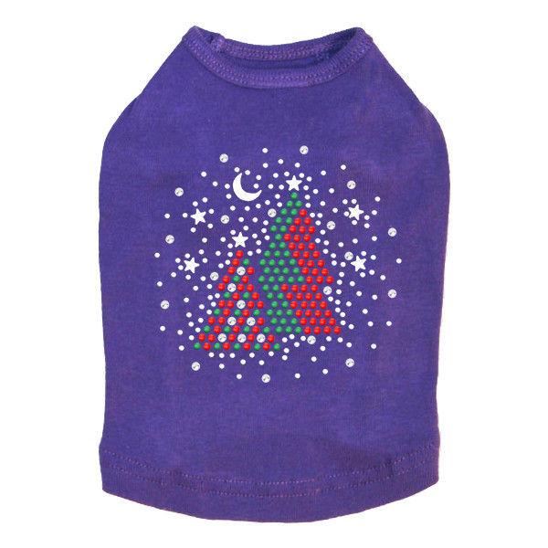 Red & Green Christmas Trees with Swarovski Snowflakes - Purple Dog Tank